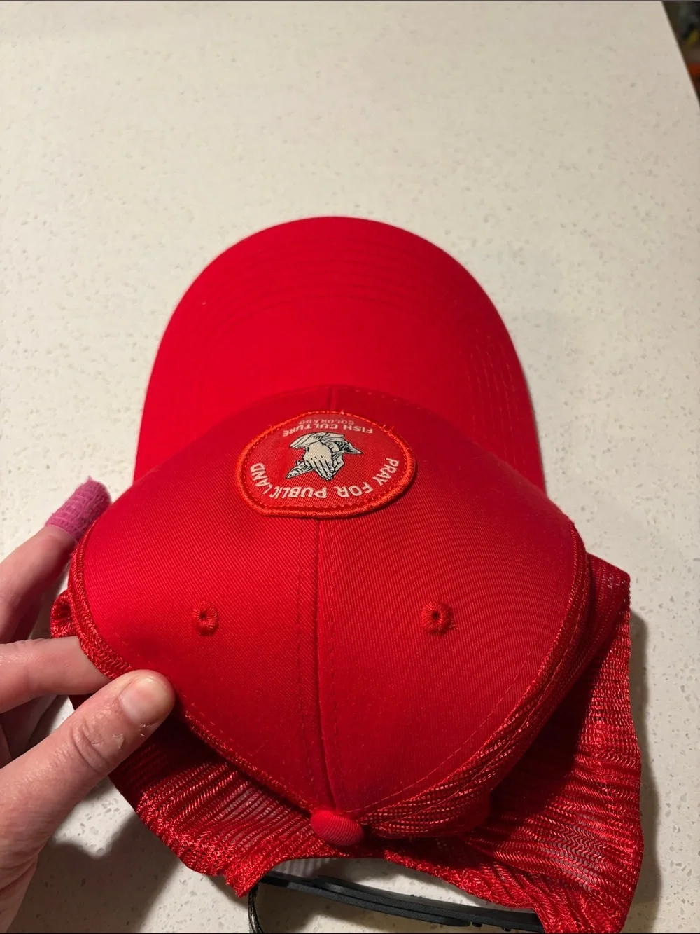 Red 'Pray for Public Land' Trucker Hat